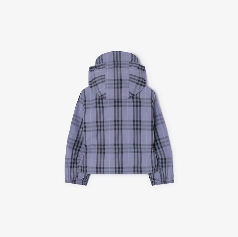 Check Nylon Hooded Jacket in Mineral purple | Burberry® Official