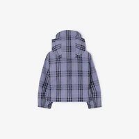 Check Nylon Hooded Jacket in Mineral purple | Burberry® Official