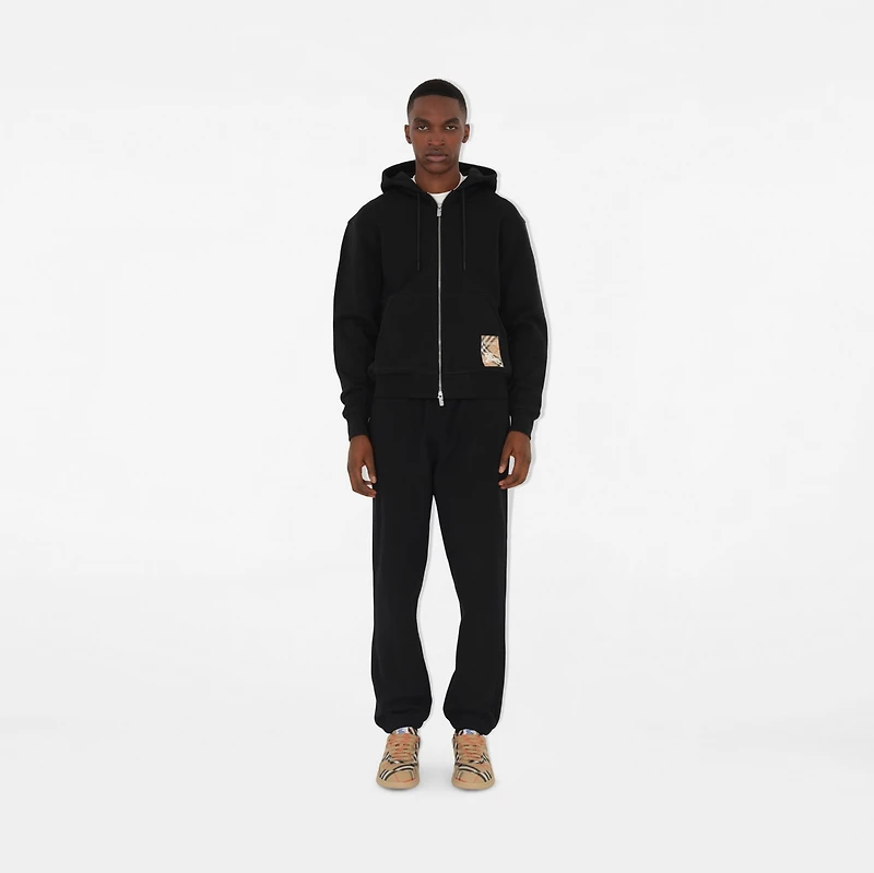 Check Label Cotton Jogging Pants in Black - Men | Burberry® Official