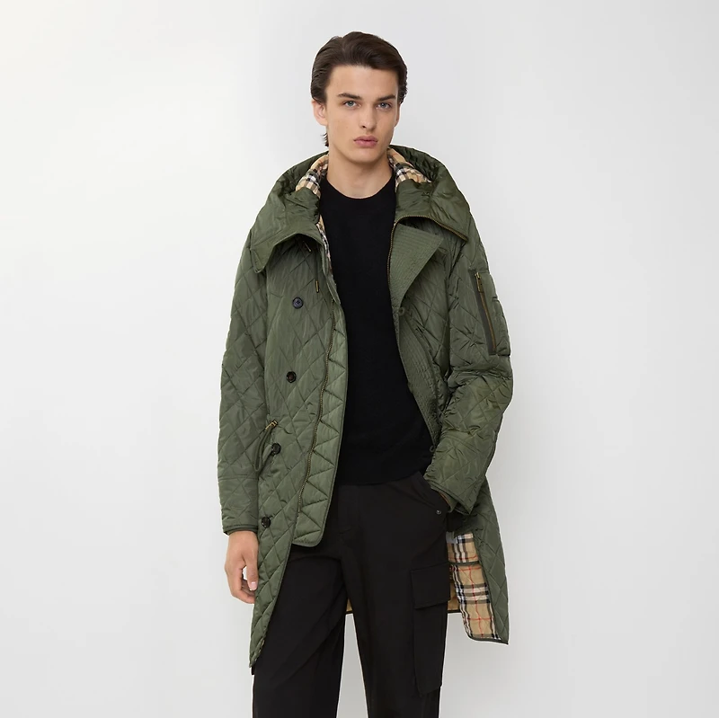 Reissued Quilted Nylon Parka in Khaki green - Men | Burberry® Official