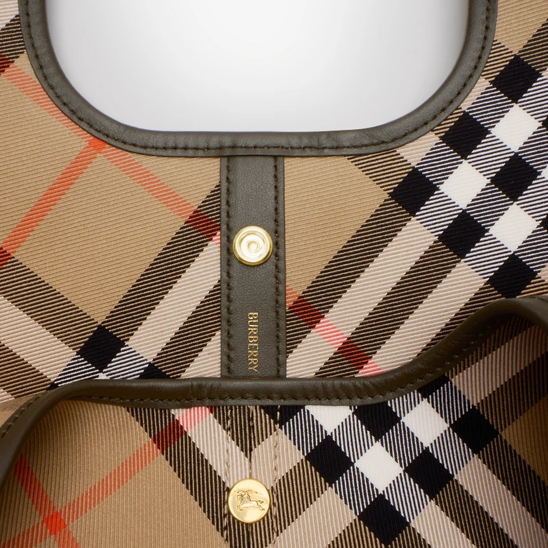 Small Check Tote in Sand - Women | Burberry® Official
