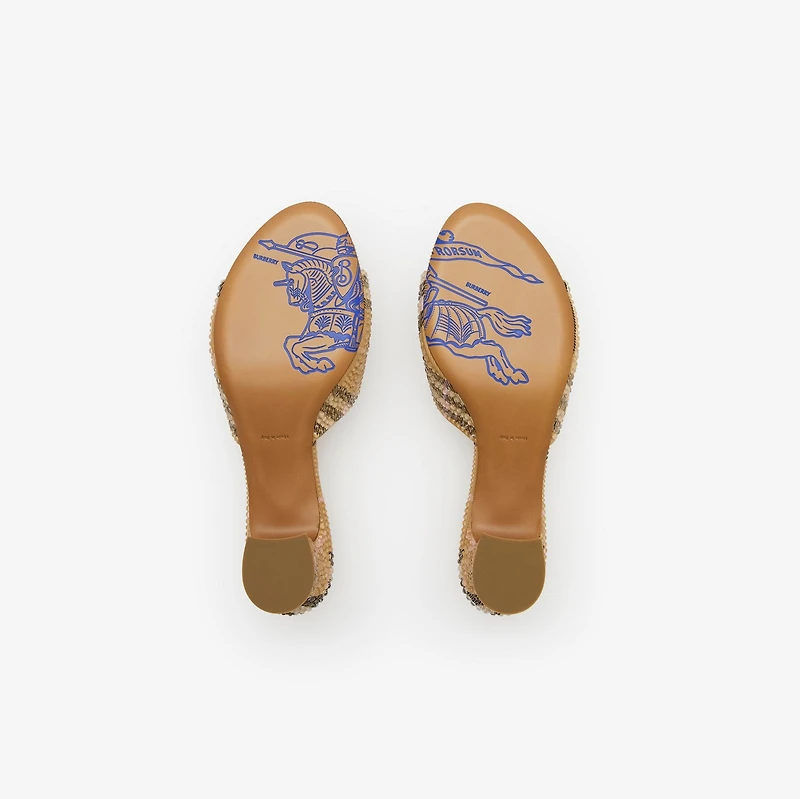 Rhinestone Check Sloane Mules in Rosewood brown - Women | Burberry® Official