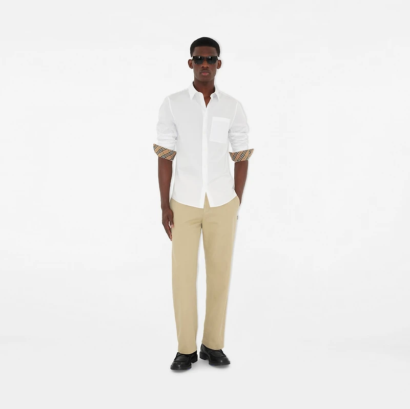 Cotton Poplin Shirt in White - Men | Burberry® Official