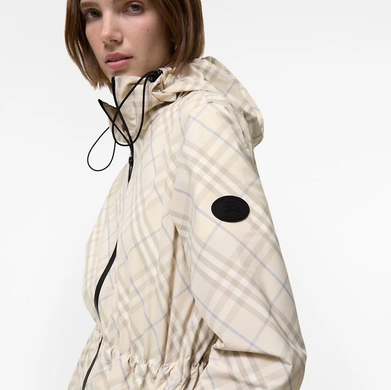 Check Lightweight Jacket in Sesame beige - Women | Burberry® Official