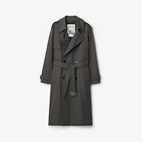 Long Gabardine Trench Coat in Graphite - Men, Cotton | Burberry® Official