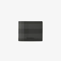 Check Slim Bifold Wallet in Charcoal - Men, Canvas | Burberry® Official