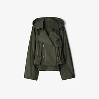 Satin Hooded Trench Jacket in Shale - Women | Burberry® Official