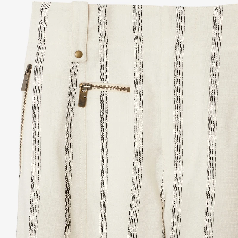 Striped Silk Blend Tailored Trousers in White/black - Women | Burberry® Official
