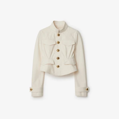 Cropped Cotton Jacket in Off white - Women | Burberry® Official