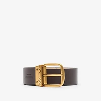 Reversible Check Pin Belt​ in Peat brown/sand beige - Men | Burberry® Official