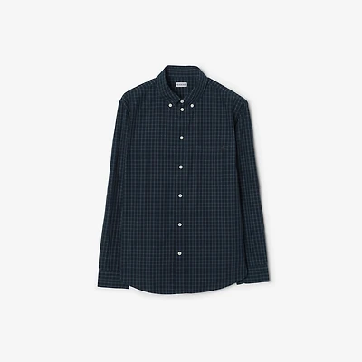Check Cotton Shirt in Flint blue/chalk white - Men | Burberry® Official