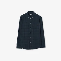 Check Cotton Shirt in Flint blue/chalk white - Men | Burberry® Official