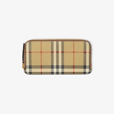 Large Check Zip Card Case in Archive beige/briar brown - Women | Burberry® Official