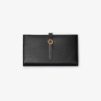 Grainy Leather Continental Wallet in Black - Women | Burberry® Official