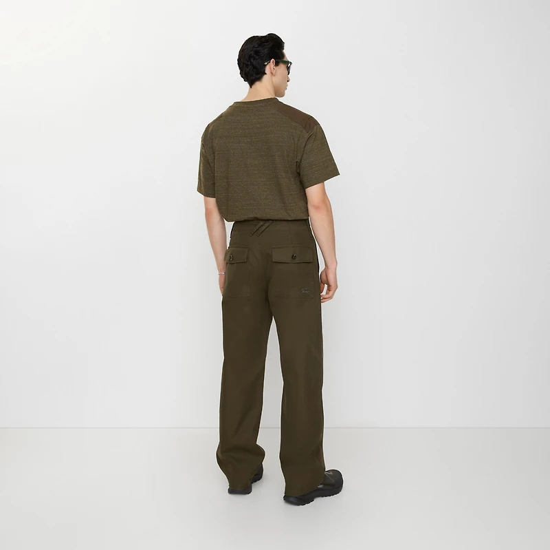 Gabardine Trousers in Thorn green - Men | Burberry® Official