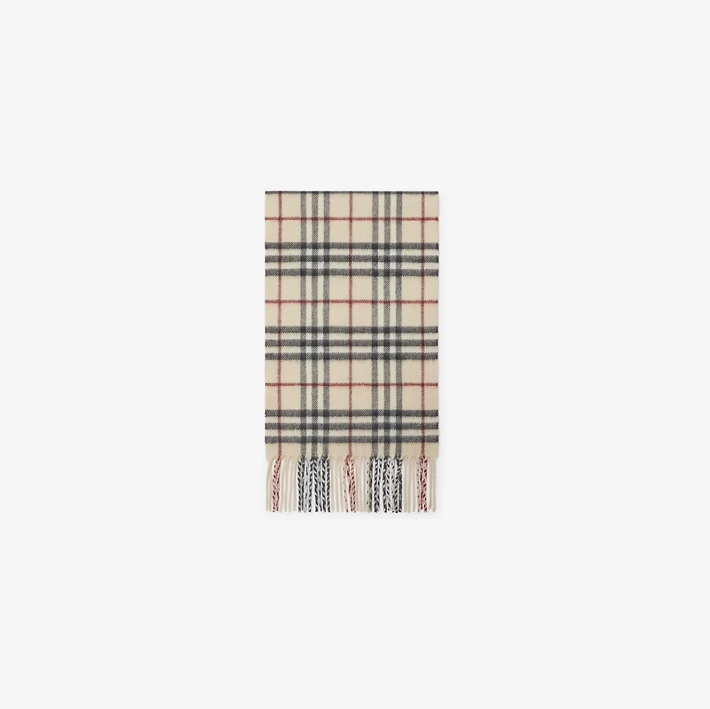 Check Cashmere Scarf in Stone - Children | Burberry® Official