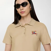 EKD Cotton Polo Shirt in Limestone beige - Women | Burberry® Official