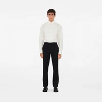 Slim Fit Cotton Silk Tuxedo Shirt in Natural white - Men | Burberry® Official