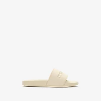 Logo Slides in Sesame white/dove beige - Women | Burberry® Official