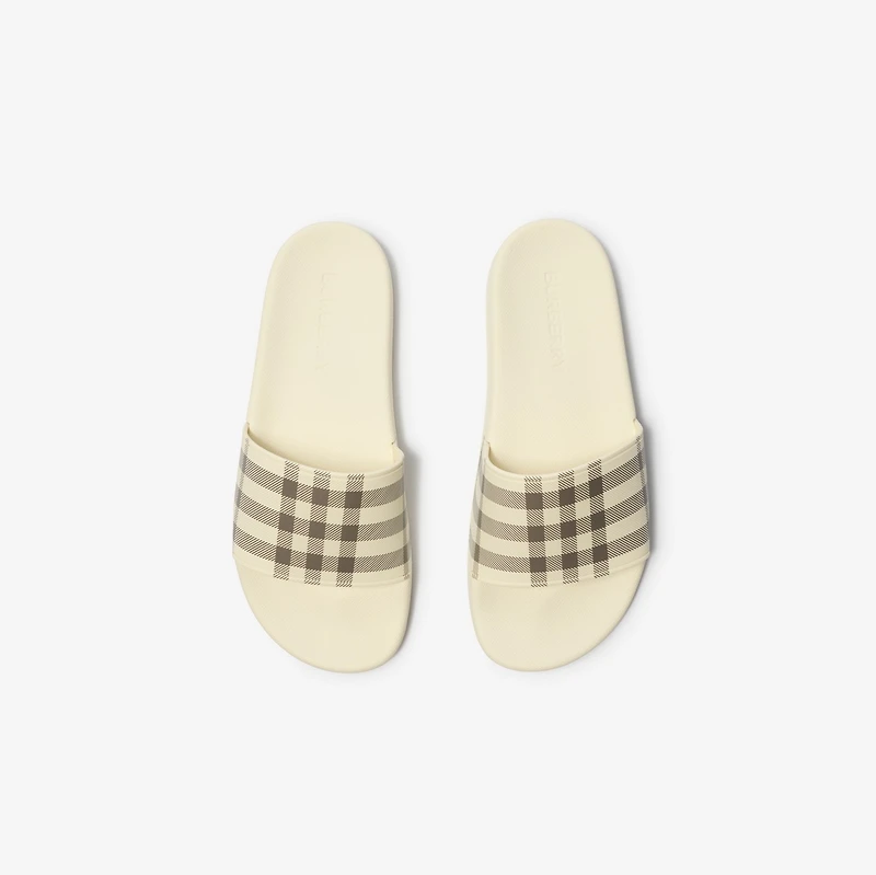 Check Slides in Light beige - Women | Burberry® Official