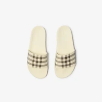 Check Slides in Light beige - Women | Burberry® Official