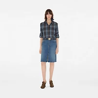 Denim Skirt in Mid blue - Women, Cotton | Burberry® Official