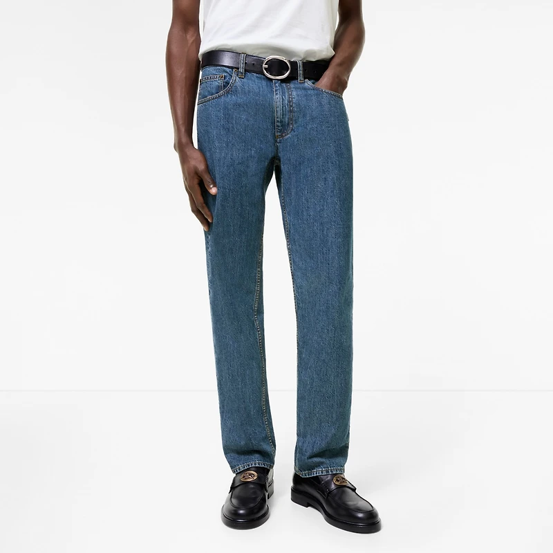Straight Jeans in Mid blue - Men | Burberry® Official