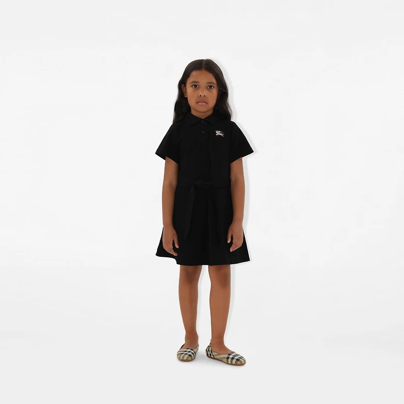 Cotton Polo Shirt Dress in Black | Burberry® Official
