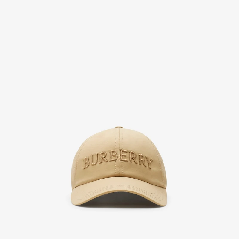 Logo Gabardine Baseball Cap in Flax - Men | Burberry® Official