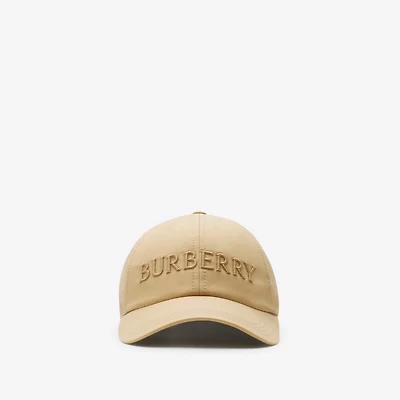 Logo Gabardine Baseball Cap in Flax - Men | Burberry® Official