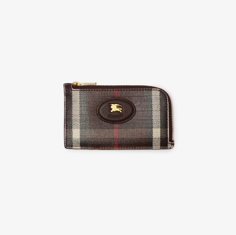 Highlands Zip Card Case in Mahogany red - Women | Burberry® Official