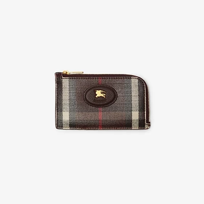 Highlands Zip Card Case in Mahogany red - Women | Burberry® Official
