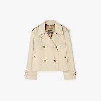 Cropped Tropical Gabardine Mayfair Trench Jacket in Clam beige - Women | Burberry® Official