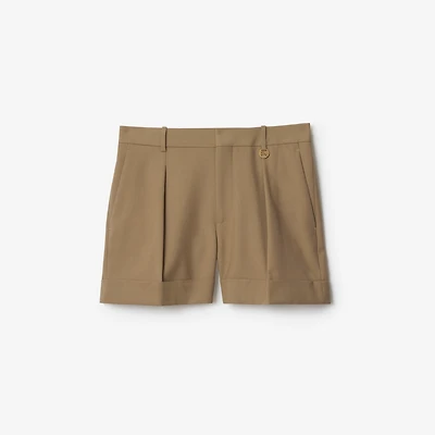 Wool Tailored Shorts in Puddle - Women | Burberry® Official