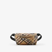 Small Check Belt Bag in Sand beige - Men, Nylon | Burberry® Official