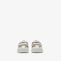 Check and Leather Sneakers in Sand beige - Children | Burberry® Official