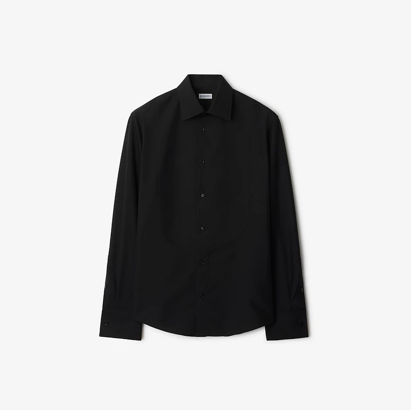 Slim Fit Cotton Silk Tuxedo Shirt in Black - Men | Burberry® Official