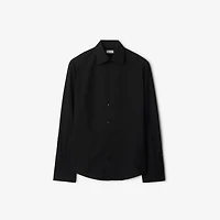 Slim Fit Cotton Silk Tuxedo Shirt in Black - Men | Burberry® Official
