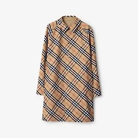 Long Reversible Gabardine Car Coat in Flax - Men, Cotton | Burberry® Official