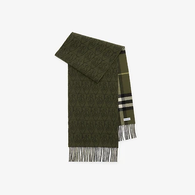 Reversible B Shield Cashmere Scarf in Pea green | Burberry® Official