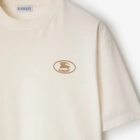 Cropped Cotton T-shirt in Chalk - Women | Burberry® Official