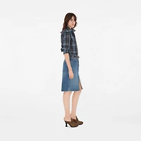Denim Skirt in Mid blue - Women, Cotton | Burberry® Official