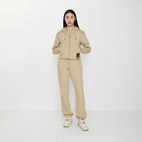 Landscape Label Cotton Jogging Pants in Dune beige melange - Women | Burberry® Official