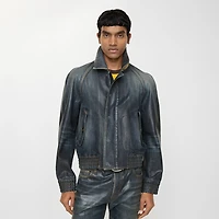 Coated Denim Jacket in Mid blue - Men, Cotton | Burberry® Official