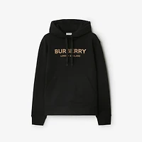 Logo Cotton Hoodie in Black - Women | Burberry® Official