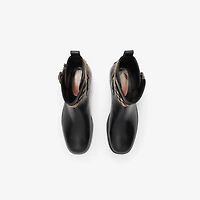 Leather Huntley Boots in Black - Women | Burberry® Official