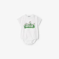 Daisy Logo Cotton Bodysuit in White - Children | Burberry® Official