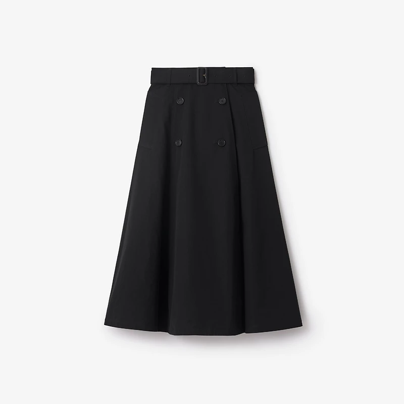 Gabardine Trench Midi Skirt in Black - Women | Burberry® Official