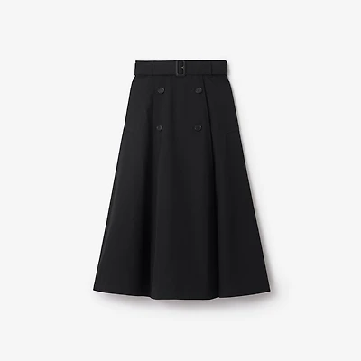 Gabardine Trench Midi Skirt in Black - Women | Burberry® Official