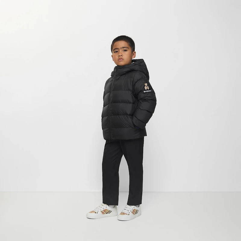 Nylon Hooded Puffer Coat in Black | Burberry® Official